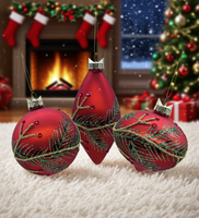 Vente directe usine – Boule de Noël en verre soufflé de 8 cm, haute qualité, couleurs vives, fabriquée à la machine, 3 couleurs, écologique, à suspendre