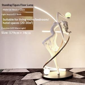 Lampada da Terra Artistica a Forma Umana, Scultura Decorativa di Dea Danzante, Lampada da Giardino - Product Image 6