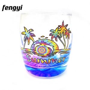 Vaso de Vino sin Tallo con Diseño Personalizado de Palmeras en Atardecer Tropical, para Agua, Bebidas, Leche, Jugo - Product Image 4