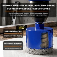 Kit de forets diamantés brasés sous vide pour la découpe de carreaux, avec éponge de refroidissement intégrée pour céramique, verre, marbre, granit