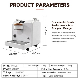 <span class=keywords><strong>Cafetera</strong></span> Comercial de Buena Calidad, 9 Bares, 2800W, de un Solo Cabezal, Semiautomática, para Cafeterías y Especialidades - Product Image 2