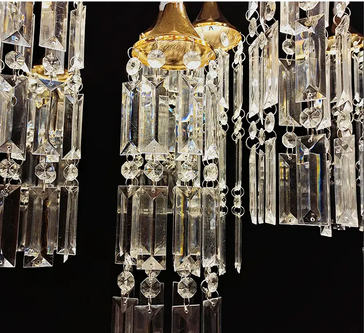 Lámpara de araña de cristal con 10 cabezales, luces de techo, candelabro de cristal moderno romántico, accesorios de fondo para escenario de boda