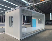 Maison conteneur modulaire pliable de 20 pieds, panneau sandwich, maison préfabriquée, étanche, installation facile, dortoir pour le personnel, bureau, salle de bain, moderne