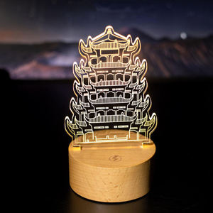 Tùy Chỉnh Quà Lưu Niệm 3D Illusion Bảng Đèn Acrylic Tấm Với Cơ Sở Bằng Gỗ Loại C USB Sạc <span class=keywords><strong>LED</strong></span> Hiển Thị Ánh Sáng Ban Đêm - Product Image 4