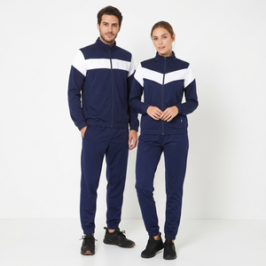 Chándal Unisex Azul Marino con Bloques de Color, Cremallera Completa, Cuello con Capucha, Estilo Deportivo, Corte Regular, Transpirable, Ecológico, para Adultos, Invierno - Product Image 5