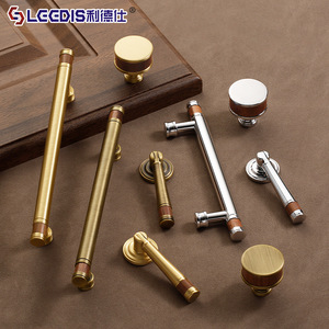 Lgcdis Chinese Style Wood Brass Furniture Handle Bar Wardrobe Drawer <b>Knob</b> Durable Design - Product Image 1