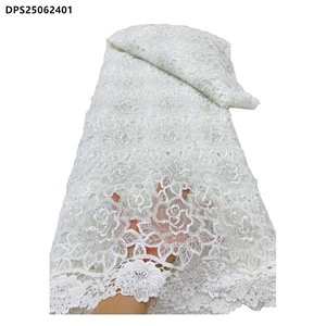 Latest African <strong>Soft</strong> Luxury Guipure <strong>Lace</strong> <strong>Fabric</strong> Nigerian Flower Pattern Guipure Cord <strong>Lace</strong> <strong>Fabric</strong> - Product Image 4