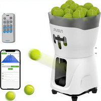PUSUN PT-Mini Pro Entraîneur de tennis automatique portable ABS Machine à servir des balles de tennis 50 balles Utilisation intérieure et extérieure
