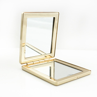 Miroir cosmétique portable pliant Miroir de poche Fer en gros Miroir cosmétique rond personnalisé Montage mural Noir
