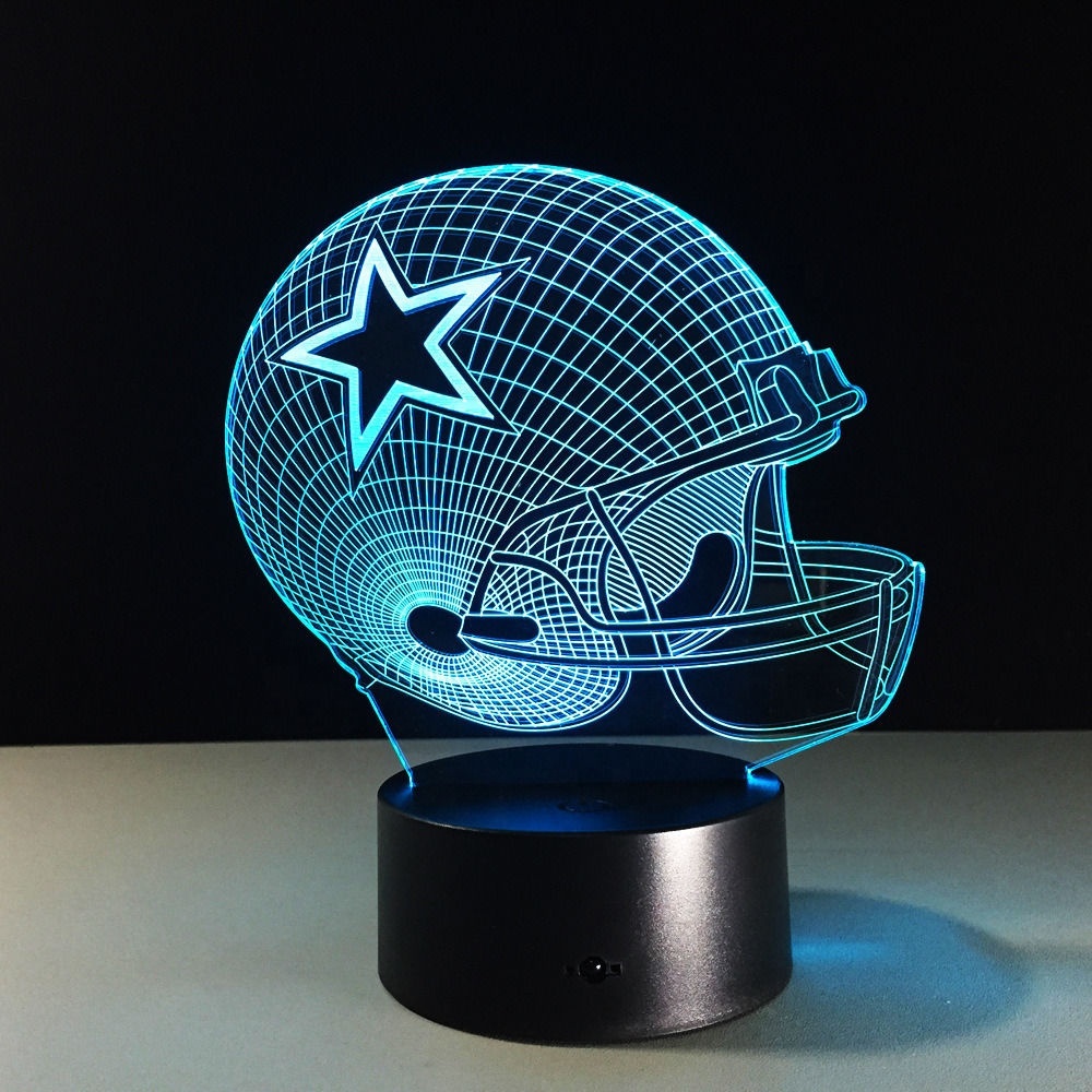 Czinelight, светодиодный акриловый дисплей, 7 цветов, изменение иллюзии, 3D ковбойский шлем, светодиодный светильник, оптическая Ночная лампа