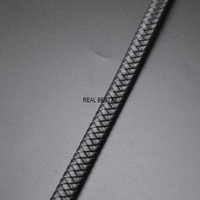 Yeni yaklaşık: 12*6mm siyah düz örgülü deri halat siyah dize kordon DIY bilezik takı yapımı aksesuarları için deri kordon