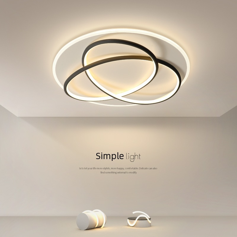Modern Living Room Indoor Lighting Luxury Chandelier Black White Led Ceiling Light for Home