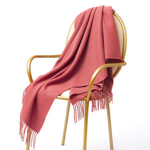 Jxwatcher Écharpe d'hiver en <span class=keywords><strong>laine</strong></span> avec logo brodé personnalisé pour femmes, étoles de couleur unie, châles en pure <span class=keywords><strong>laine</strong></span> tissés avec pompon, poncho 100% <span class=keywords><strong>laine</strong></span> - Product Image 4