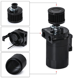 Jiax Oil Catch Can 300ml Aluminum With Air Filter And <b>Drain</b> Valve For Cars - Product Image 5