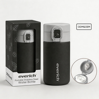 Cangkir Kopi Mini Stainless Steel 10oz, Botol Termos Vakum Dinding Ganda Anti Bocor dengan Tutup Flip, untuk Kantor, Luar Ruangan, Hadiah