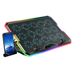 Coussin de refroidissement pour <span class=keywords><strong>ordinateur</strong></span> <span class=keywords><strong>portable</strong></span> de jeu robuste 15 ventilateurs <span class=keywords><strong>Portable</strong></span> RGB refroidisseur pour <span class=keywords><strong>ordinateur</strong></span> <span class=keywords><strong>portable</strong></span> coussin de refroidissement avec <span class=keywords><strong>support</strong></span> pour téléphone - Product Image 2