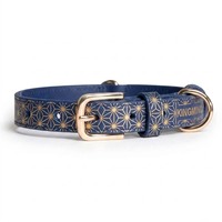 Collier pour chien en cuir imprimé motif léopard marbré géométrique, anti-décoloration, par le fabricant