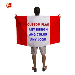 Drapeaux sur mesure bon marché imprimer drapeau 3x5 tissu 100% polyester logo personnalisé bannière de drapeau national pour la vente en gros