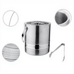 Juego de Cubitera de Acero Inoxidable con Tapa y Pinzas para Bar, Hogar, Fiestas, Enfriador de Bebidas, Cubitera para Guardar Cubos de Hielo para Hogar, Bar y Fiestas - Product Image 2