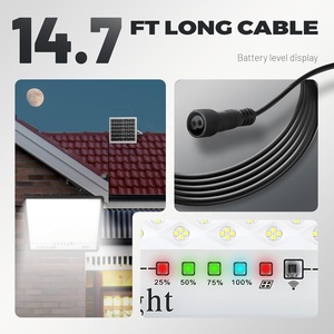 Faro LED <span class=keywords><strong>Solare</strong></span> 300W 12000lm con Sensore Crepuscolare e Telecomando, Lampada di Sicurezza IP67 per Esterni, Giardini, Recinzioni, Piscine, Fienili, Prati - Product Image 6