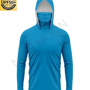 Men's High Performance Fishing Hoodie UPF50 Hiking <b>Surfing</b> Sports Solid Color Fishing Shirt Sun Protection Long Sleeve Shirt - Product Image 5