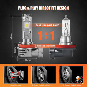 Lampadina LED Ultra Luminosa 6000K Senza Ventola per Fari <span class=keywords><strong>Volkswagen</strong></span> Golf 7, Impermeabile IP68, 5000 Lumen - Product Image 4