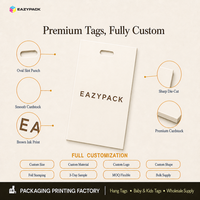 Étiquettes suspendues rectangulaires personnalisées EAZYPACK en gros, avec fente arrondie, en carton mat, respectueuses de l'environnement pour