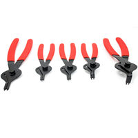 Suunbright 5pc Snap Ring Pliers Set Pince de retenue interne externe pour circlips droit courbé