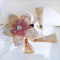 YouLaPan – pince à cheveux élégante pour mariée, avec fleur en dentelle simulée et pompon, accessoires de cheveux exquis pour femmes, pour banquets et danses, YXA204