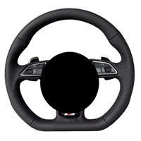 Volant en cuir perforé et fibre de carbone pour Audi A3/A4, modèle D, couleur noire, entièrement personnalisable, vente chaude