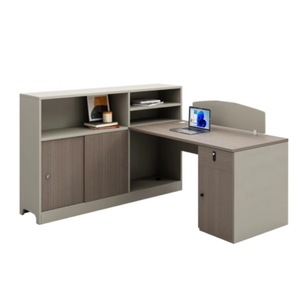 Conjunto de Sillas de Oficina Financiera para Espacio Comercial, Minimalismo Moderno, Material de PVC, Escritorio Reforzado, Escritorio para Dos Personas - Product Image 3