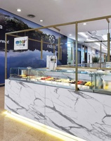 Kiosque alimentaire de dessert en pierre de quartz de style luxe vitrine de beignets en gros petit centre commercial conception de kiosque alimentaire à vendre