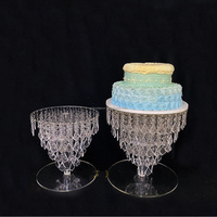 Fournitures de mariage, table de desserts, support à gâteau, plateau à gâteau en acrylique cristal, plateau décoratif pour événements et fêtes