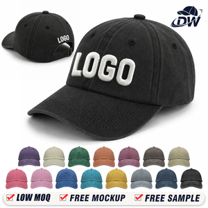 Cappello da Baseball OEM con Logo Personalizzato Stile Dad Hat Vintage a 6 Pannelli Lavato Sportivo - Product Image 1