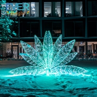 Nouvelle lumière 3d led géante en Fiber optique à motif de fleur de pissenlit
