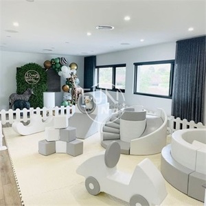 Equipo de alquiler de juego suave comercial de nuevo diseño, parque infantil interior, juegos de juego suaves para niños grises y blancos con carrusel - Product Image 2