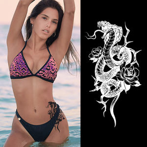 Snake Cobra-tatuaje facial <span class=keywords><strong>de</strong></span> henna para adulto, adhesivo <span class=keywords><strong>de</strong></span> tatuaje temporal para cuerpo o brazo, transferencia al agua, semi permanente, venta al por mayor - Product Image 1