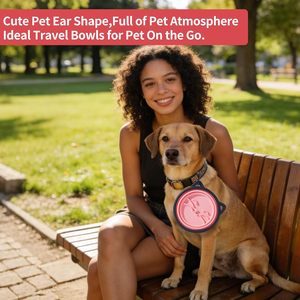 Tazón Plegable de Silicona para Perros, con Forma de Oreja, para Viajes, Tazón de Agua Portátil para Mascotas, para Paseos, Senderismo y Camping - Product Image 2