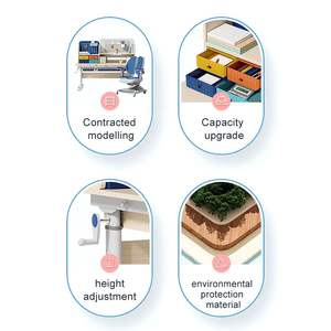 ชุดโต๊ะเก้าอี้<span class=keywords><strong>เด็ก</strong></span>อเนกประสงค์พร้อมชั้นวางหนังสือ <span class=keywords><strong>โต๊ะ</strong></span>เรียนไม้ดีไซน์ทันสมัยตามหลักสรีรศาสตร์ เฟอร์นิเจอร์สำหรับห้องนอนและบ้าน - Product Image 5