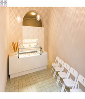 Meuble de bar à vin moderne en surface solide blanc glacier, finition ultra brillante, design écologique, pour usage agricole et scolaire, garantie 10 ans