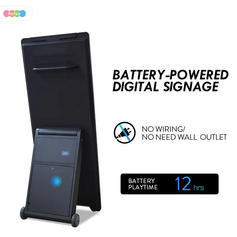 43 Zoll batterie betriebene digitale Poster tragbare Werbetafeln tragbare Display beweglichen Kiosk