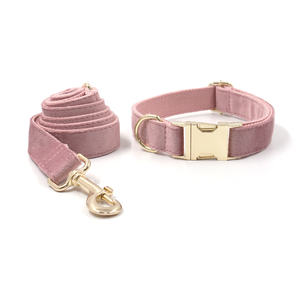 Heyri <span class=keywords><strong>pet</strong></span>-<span class=keywords><strong>collar</strong></span> de terciopelo para perro, Correa con hebilla de metal dorada de lujo, con lazo, color rosa oscuro, nuevo diseño - Product Image 2