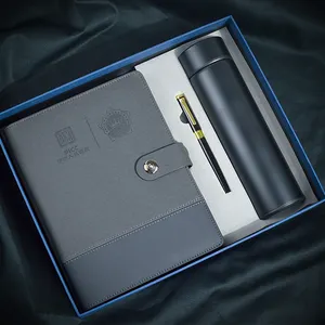 סיטונאי יוקרה הבלטות מחברת USB להתאמה אישית סט מתנה למחברת עם עט וכוס תרמוס