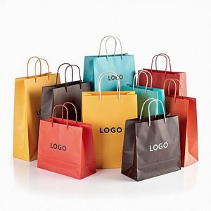 Sacs en papier personnalisés de luxe pour l'emballage de cosmétiques et de vêtements, sacs de shopping en papier avec logo personnalisé en gros - Product Image 1