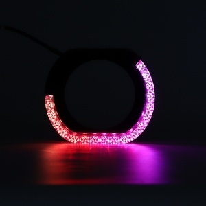 3inch" RGBW 12V L-shaped Multicolor Front <b>Light</b> <b>Led</b> Angel Eyes halo Rings Headlights Decorate Shroud Cover for <b>Projector</b> Lens - Product Image 2