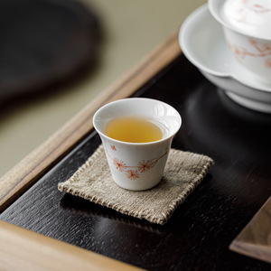 Guanlan Hand Painted Ceramic <b>Teacup</b> Porcelain Floral Design Kung Fu Tea Tasting Cup Single Cup Home Use - Product Image 4