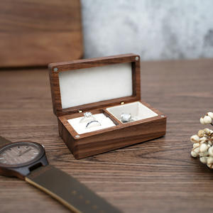 Estuche de Viaje Pequeño de Madera, Organizador de Joyas Portátil, Caja de Almacenamiento de Anillos, Aretes y Collares, Caja de Madera con <span class=keywords><strong>Espejo</strong></span> - Product Image 4