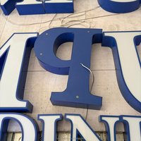 Enseigne en lettres 3D LED rétroéclairées en acrylique étanche pour enseignes extérieures personnalisées de magasins et entreprises