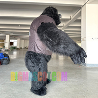 Costume de mascotte gorille gonflable unisexe de 2 m/2.6 m T-shirt de marche Animal personnalisé King Kong Costume de fête de dessin animé avec impression de logo