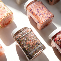 Oferta Especial: Sal del Himalaya Natural Orgánica Hecha a Mano con Partículas de Cristal de Lavanda, Exfoliante y Blanqueadora, para Baño de Spa Corporal y de Pies Navideño